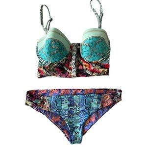 Maaji two piece swimsuit fully reversible.